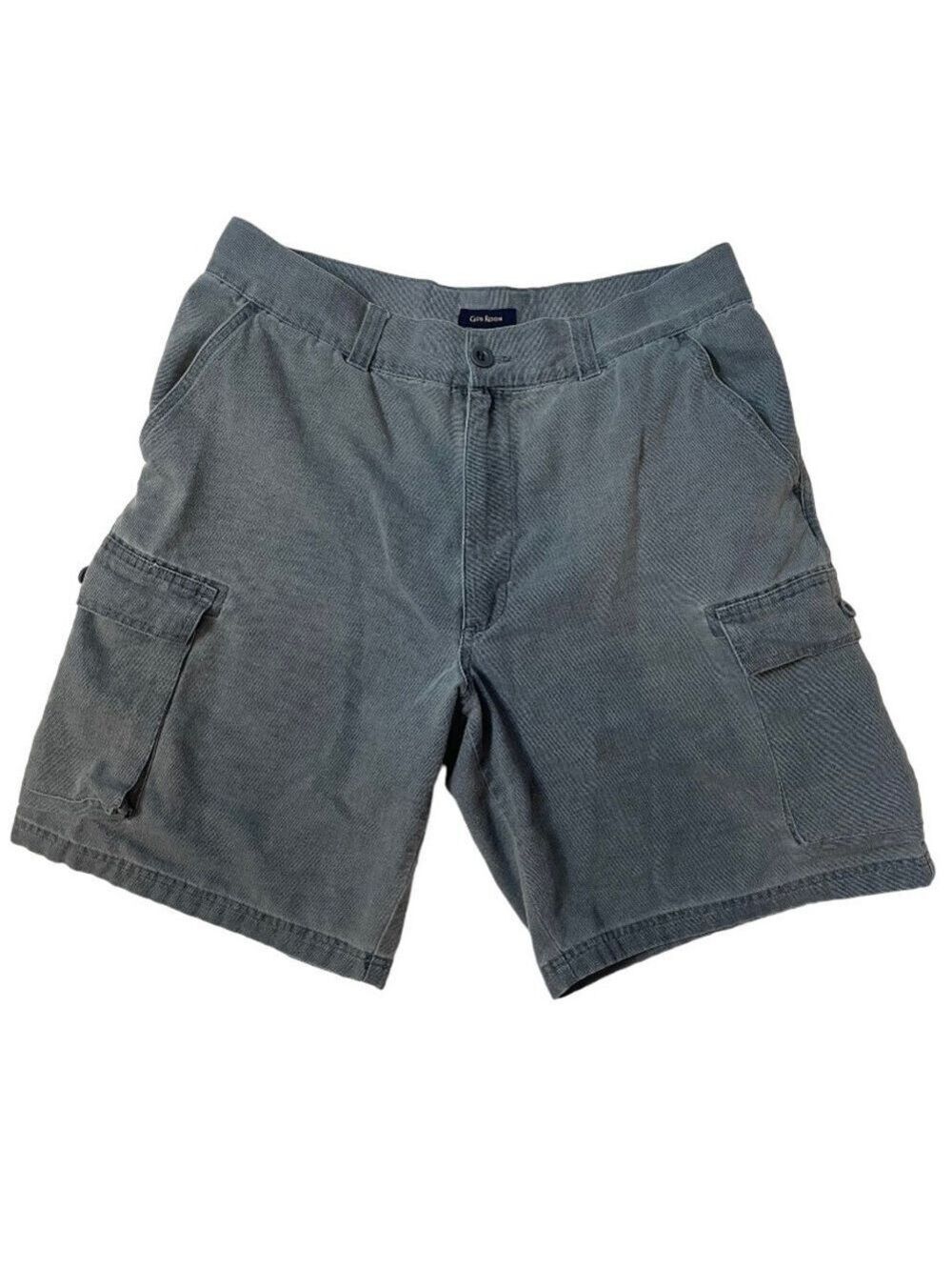 Vintage cargo shorts, club room size 34, vintage aesthetic, blue wash